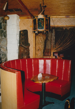 Coconut - Booth, lamp, Tiki, and wall motif